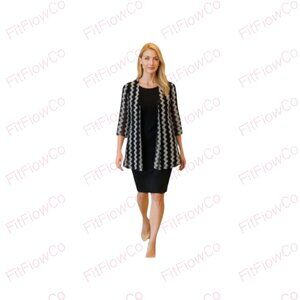 Olivia Blu Black Pullover with Attached Sheer Cardigan – Size M (NWT)